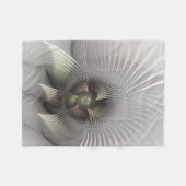 モダン抽象3Dフラクタルアート フリースブランケット (正面(横))