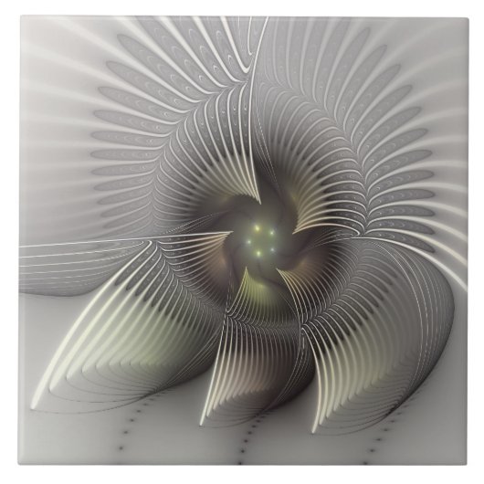 モダン抽象3D形状フラクタルアート タイル (正面)