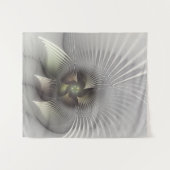 モダン抽象3D形状フラクタルアート タペストリー (正面(横))