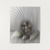 モダン抽象3D形状フラクタルアート タペストリー (正面)