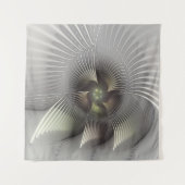 モダン抽象3D形状フラクタルアート タペストリー (正面)