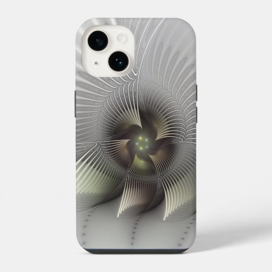 モダン抽象3D形状フラクタルアート iPhoneケース (裏面)