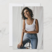 モダン招待されましたシンプル誕生日パーティー写真 招待状 (裏面)