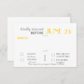 モダン招待状セット 返信カード (正面/裏面)