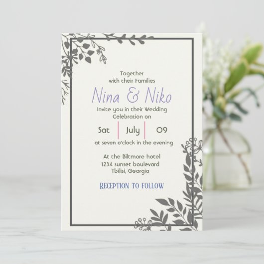 モダン招待状 招待状 (スタンド正面)