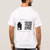 モダン掃除サービスロゴQRコードホワイト Tシャツ (裏面)