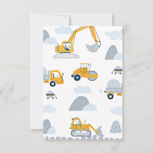 モダン掘り起こすおもしろい建築誕生日 サンキューカード (裏面)