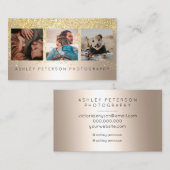 モダン撮影金ゴールドグリッター箔 名刺 (正面/裏面)