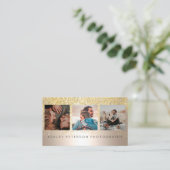 モダン撮影金ゴールドグリッター箔 名刺 (スタンド正面)