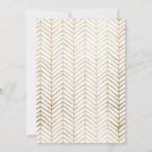 モダン救日の写真金ゴールドと白 招待状 (裏面)