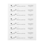 モダン救白黒の結婚日付 ラップアラウンドラベル (シート)