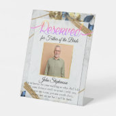 モダン救A座席の写真結婚の記念 台座サイン (正面)