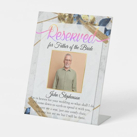 モダン救A座席の写真結婚の記念 台座サイン (正面)