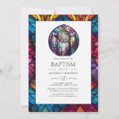 モダン教会のバプテスマ、献身または《キリスト教》洗礼式や命名式 招待状 (正面)