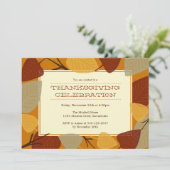 モダン散葉感謝祭お祝い 招待状 (スタンド正面)