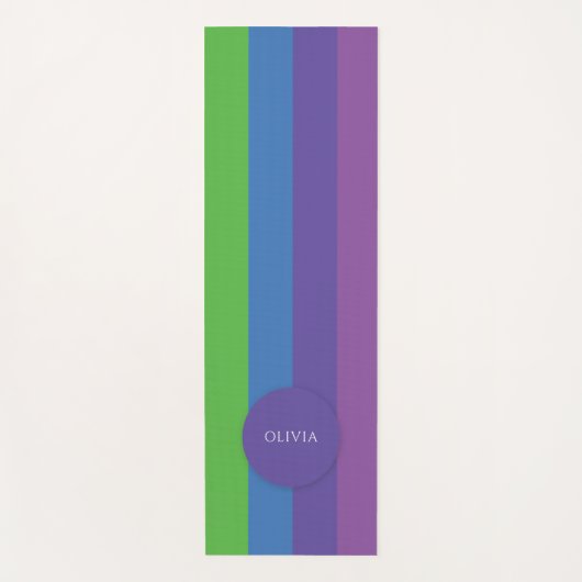 モダン数々のカラフル色パーソナライズされた名 ヨガマット (正面)