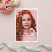 モダン数々のカラーのジンガム写真卒業パーティー アクリル招待状