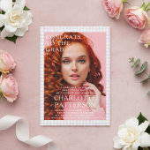 モダン数々のカラーのジンガム写真卒業パーティー アクリル招待状