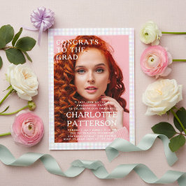 モダン数々のカラーのジンガム写真卒業パーティー アクリル招待状