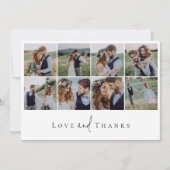 モダン数々のコラージュ結婚の サンキューカード (正面)
