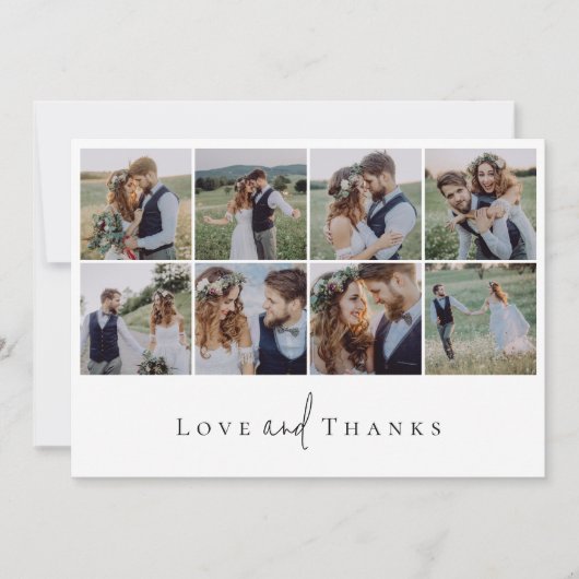 モダン数々のコラージュ結婚の サンキューカード (正面)