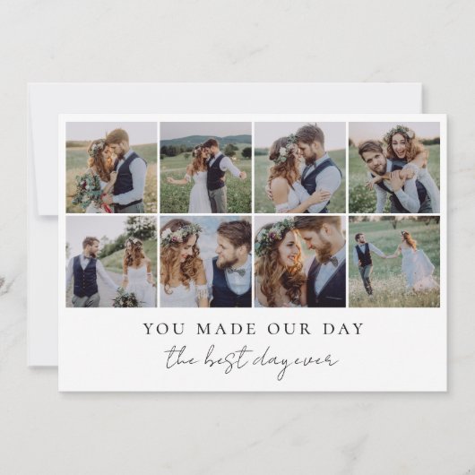 モダン数々のコラージュ結婚の サンキューカード (正面)