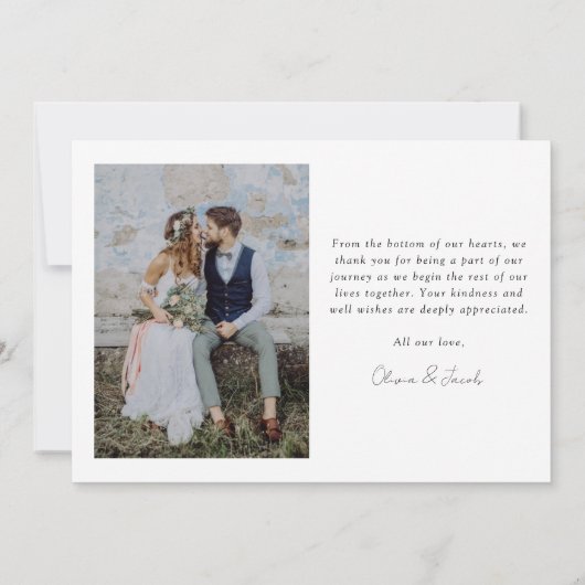 モダン数々のコラージュ結婚の サンキューカード (裏面)