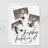 モダン数々のコラージュ緑ブラシhappy シーズンカード (正面)