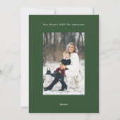 モダン数々のコラージュ緑ブラシhappy シーズンカード (裏面)