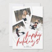 モダン数々のコラージュ赤ブラシhappy シーズンカード (正面)