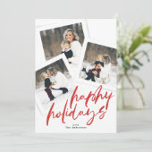 モダン数々のコラージュ赤ブラシhappy シーズンカード (スタンド正面)