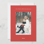 モダン数々のコラージュ赤ブラシhappy シーズンカード (裏面)