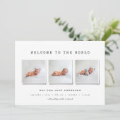 モダン数々のシンプル写真の誕生発表 案内状 (スタンド正面)