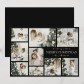 モダン数々のスタイリッシュPhoto Grid Holiday Card シーズンカード (正面/裏面)