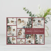 モダン数々のスタイリッシュPhoto Grid Red Holiday Card シーズンカード (スタンド正面)