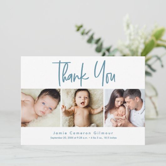 モダン数々のベビー生まれたばかりの誕生 サンキューカード (スタンド正面)