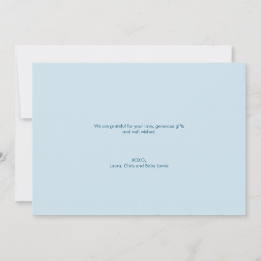 モダン数々のベビー生まれたばかりの誕生 サンキューカード (裏面)