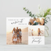 モダン数々のミニマルフォト・ホリデー・スクリプト シーズンカード (スタンド正面)