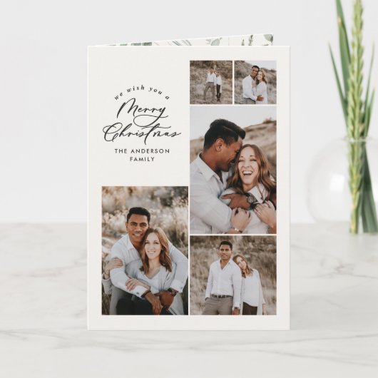 モダン数々のミニマル写真エレガント サンキューカード (正面)