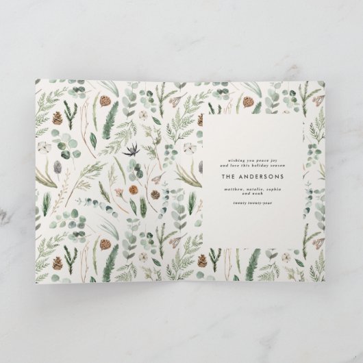 モダン数々のミニマル写真エレガント サンキューカード (内部)