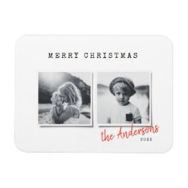 モダン数々のミニマルChristmas photo Holiday Card マグネット