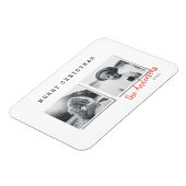 モダン数々のミニマルChristmas photo Holiday Card マグネット (左側)