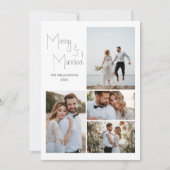 モダン数々のミニマルScript結婚 Photo's シーズンカード (正面)