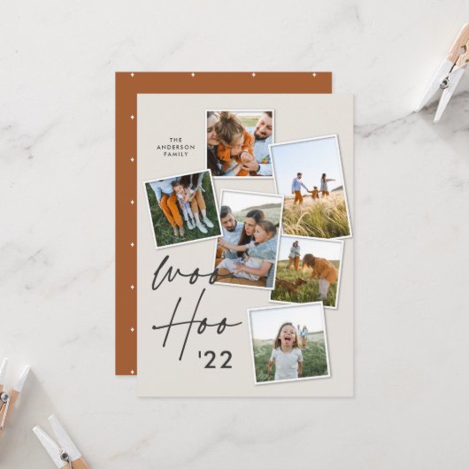 モダン数々の写真さびクリスマス新年 (正面/裏面インサイチュ)