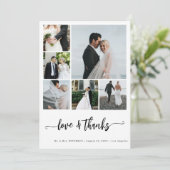 モダン数々の写真シンプル結婚コラージュ サンキューカード (スタンド正面)