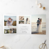 モダン数々の写真結婚サンキューカード 三つ折り招待状 (内部)