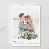 モダン数々の写真結婚ハート サンキューカード (正面)