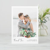 モダン数々の写真結婚ハート サンキューカード (スタンド正面)