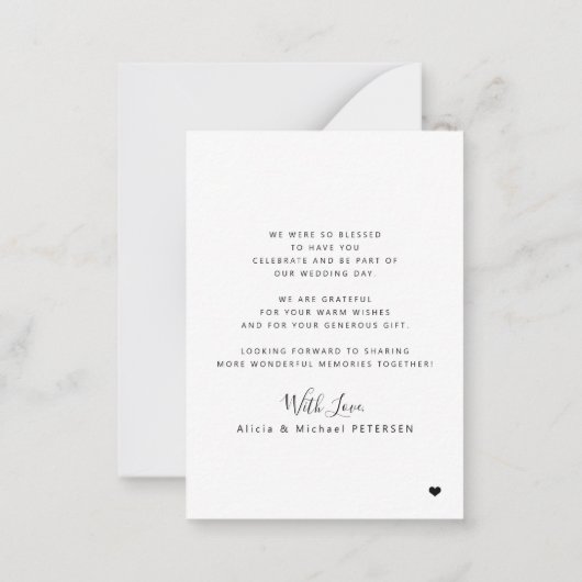 モダン数々の写真結婚感謝してい君 ノートカード (裏面)