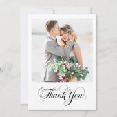モダン数々の写真結婚書道 サンキューカード (正面)